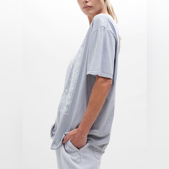 Ps / La Live By Sun Paisley Oversized Grey Graphic Short Sleeved Tee Shirt - Picture 3 of 11